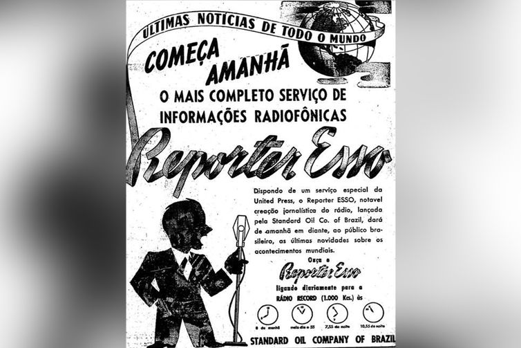 Cartaz de 1941 anuncia o lançamento do Repórter Esso -Reprodução