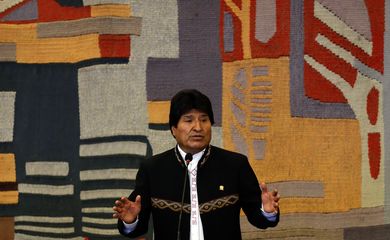 Brasília - O presidente da Bolívia, Evo Morales, discursa durante  almoço no Palácio Itamaraty (José Cruz/Agência Brasil)