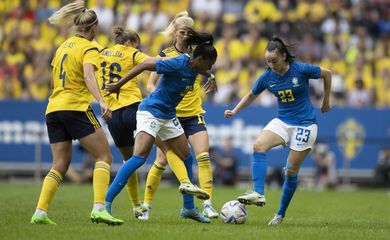 Brasil 1 x 3 Suécia - último amistoso antes da Copa América Feminina - em 28/06/2022 - seleção brasileira feminina de futebol