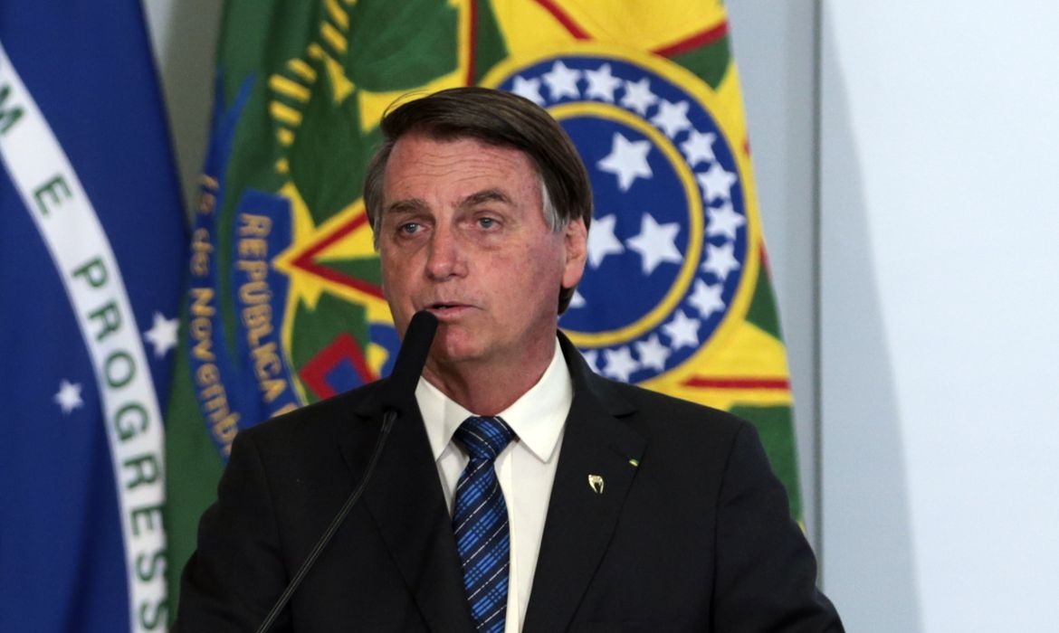 O presidente Jair Bolsonaro, participa do lançamento do Programa Genomas Brasil  no Palácio do Planalto