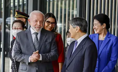 Presidente da República, Luiz Inácio Lula da Silva, durante cerimônia de boas-vindas.
Palácio Imperial do Japão.
Foto: Ricardo Stuckert / PR