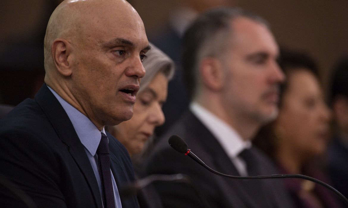 Brasília (DF), 04/10/2023 - O presidente do Tribunal Superior Eleitoral (TSE), Alexandre de Moraes, participa de cerimônia de abertura do Ciclo de Transparência – Eleições 2024. Foto: Marcelo Camargo/Agência Brasil