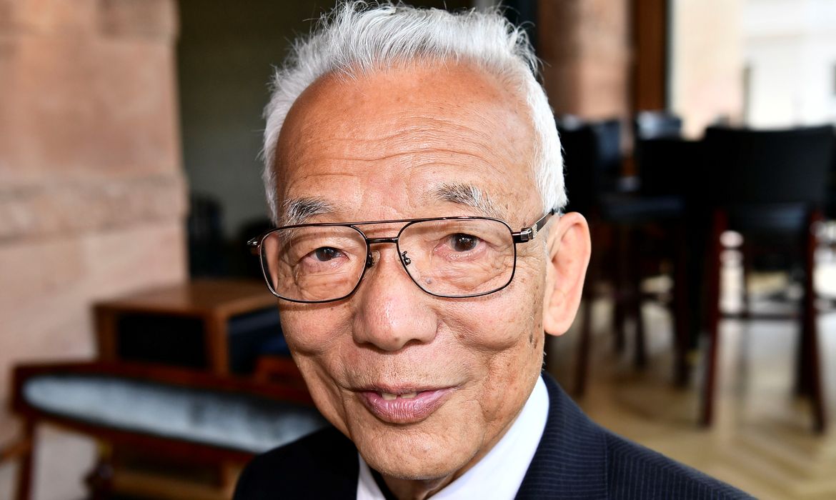 Syukuro Manabe of Japan smiles during a press meeting, when he received the Crafoord Prize, in Lund