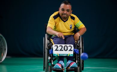 MACIEL SANTOS - BRA x CAN - Parapan Santiago 2023 - Competição de Bocha - Equipe - BC1/BC2- em 25/11/2023