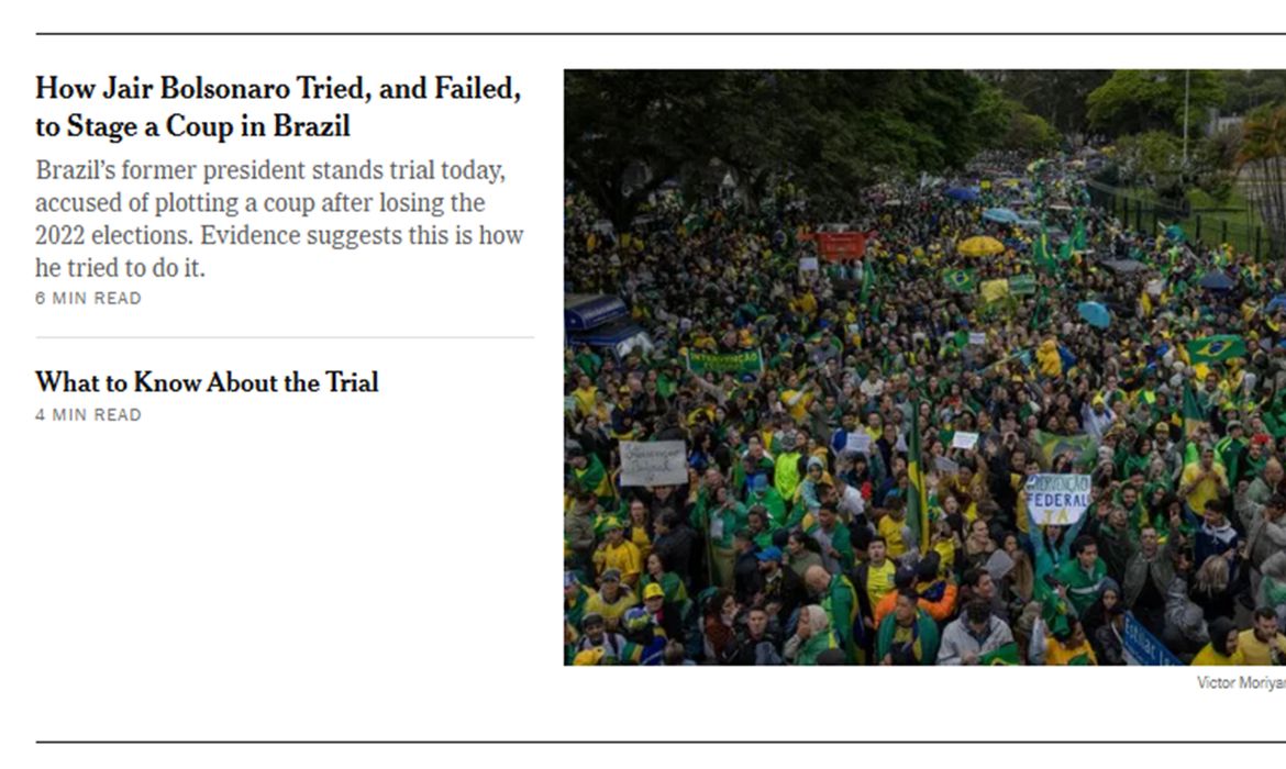 Imprensa internacional destaca ineditismo do julgamento de Bolsonaro