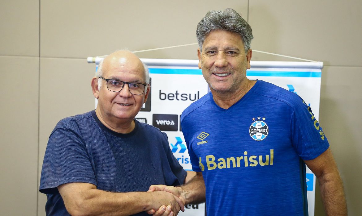 Renato Portaluppi - técnico - Romildo Bolzan, presidente do Grêmio - contrato - 2021