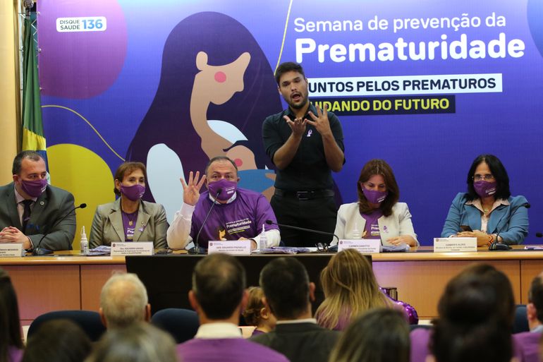 O ministro da Saúde, Eduardo Pazuello, durante apresentação de ações voltadas ao cuidado às gestantes e recém-nascidos no Sistema Único de Saúde (SUS).