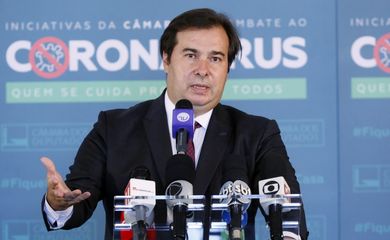 Presidente da Câmara dos Deputados, dep. Rodrigo Maia, concede entrevista coletiva sobre a atividade legislativa durante a crise causada pelo coronavírus 