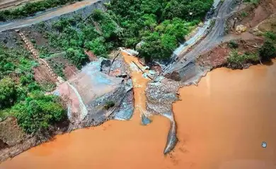 Congonhas (SP), 28/01/2026 - Vistoria encontra material de enxurrada na CSN Mineração. Foto: Prefeitura de Congonhas/Divulgação