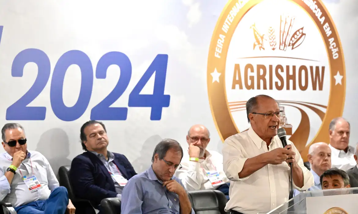 28-04-2024 Vice Presidente da República Geraldo Alckmin durante Cerimônia de abertura da AGRISHOW 2024 em Ribeirão Preto SP. Foto: Cadu Gomes/VPR