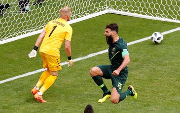 Austrália e Dinamarca jogam partida em Samara durante a Copa da Rússia 2018   REUTERS/David Gray