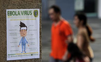 Cartaz orienta população das Filipinas sobre sinais e sintomas do ebola