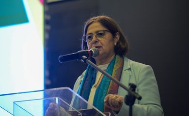 Rio de Janeiro (RJ), 10/05/2024 – A ministra das Mulheres, Aparecida Gonçalves durante o 28º Fórum Regional de Fortalecimento da Rede de Parcerias, no Rio de Janeiro. Foto: Tomaz Silva/Agência Brasil