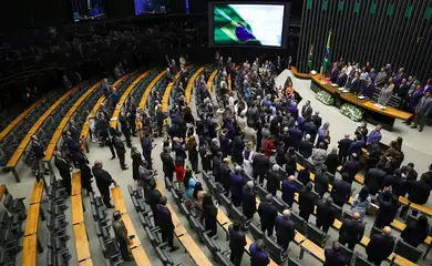 Brasília, DF 02/02/2026 - O presidente do Congresso, senador Davi Alcolumbre, o presidente da Câmara, deputado Hugo Motta, o presidente do STF,  Edson Fachin, e o ministro da Casa Civil, Rui Costa, participam da sessão de reabertura dos trabalhos do Congresso Nacional. Foto: Fabio Rodrigues-Pozzebom